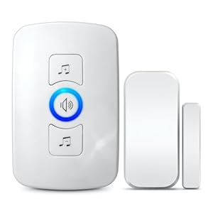 KERUI Doorbell Chime,Smart Wireless Door Chime with 60 Melodies,5 Adjustable Volumes and LED Indicators, 1000FT Long Range Door Sensor with Alarm Sound for Home/Window/Business Entry/Garage/Store Open