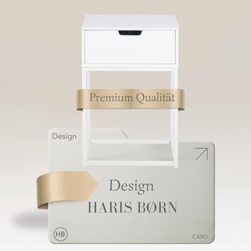 Haris Børn® Design Nachttisch boxspringbett Weiß - Premium Qualität - Verwendbar als Nachttische & Nachtkästchen - Nachtschrank - 30-Tage...