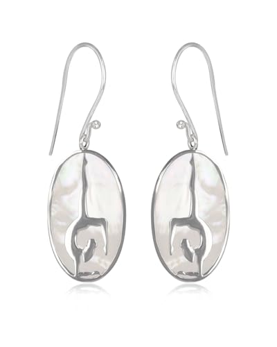Boucles d'oreilles Lotus Aden en argent et nacre blanche