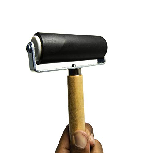 Bastex 4 inch Brayer Roller. Hard Rubber Applicator for Arts & Crafts, Ink, Printmaking, Block Stamping, Printing, Applying Glue, Wallpaper and More - Thumbnail 4