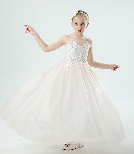 Bow Dream Lace Flower Girl Dress Tulle Wedding First Holy Communion Baptism Dress4