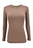 Natural Uniforms Women's Under Scrub Tee Crew Neck Long Sleeve T-Shirt (Chocolate Malt, Small)