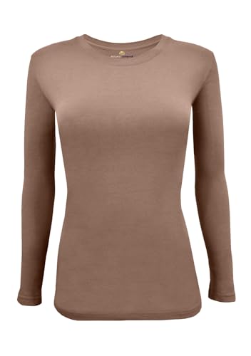 Image of Natural Uniforms Women's Long Sleeve Underscrub T-Shirt - Cotton Blend Scrub Base Layer for Nurses & Medical Professionals