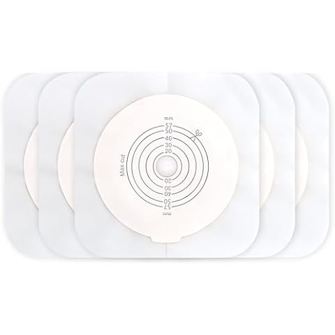 12PCS Adhesive Skin Barrier with Non-Woven Border for Two-Piece Colostomy Bags Cover