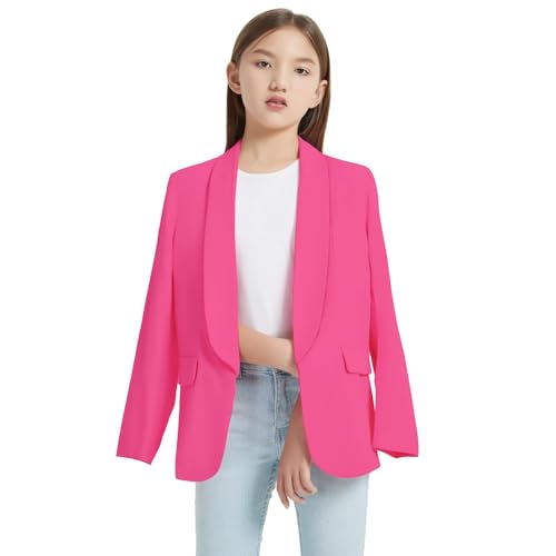 Girls Blazer Jackets Trendy Long Sleeve Open Front Suit Coats Casual Kids Lapel Collar Formal Blazers with Pockets4