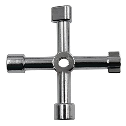HDOYTXXM Llave inglesa de 4 vías, herramienta cuadrada cruzada para ascensor, caja de armario eléctrico, enchufe de gabinete, puerta de ascensor en forma de cruz, medidor de agua
