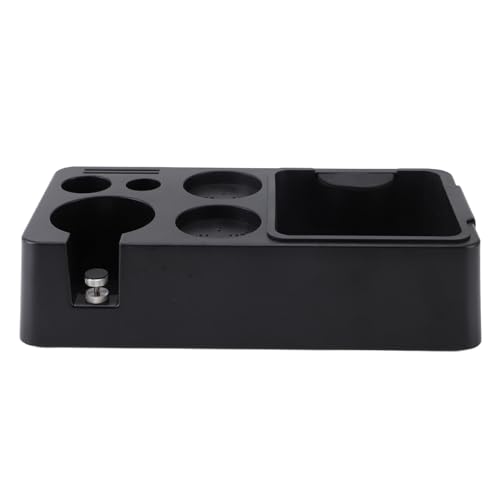 Coffee Knock Box Large Capacity Shock Absorbant Portafilter Holder Tamper Station Black Home Bar