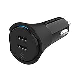 SCOSCHE CPDCC40 PowerVolt 40W Certified USB Type-C + Type-C Fast Car Charger Power Delivery 3.0 for standard USB-C Devices