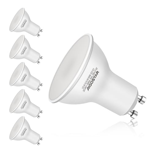 Aigostar Pack de 5 Bombillas LED GU10, 4W Luz Día 6500K, 320 Lúmenes, Equivalente 35W, No Regulable