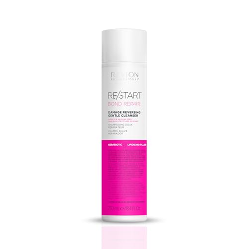 Revlon Professional RE/START Bond Repair Shampoo, Champú Vegano Sin Sulfatos que Restablece los Enlaces Rotos, Fortalece el Cabello Dañado y Equilibra el Microbioma del Cuero Cabelludo, 250 ml