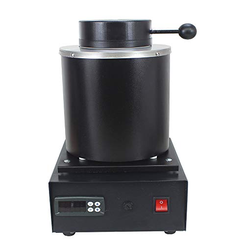 LHRGYY Automatic Electric Melting Furnace,1600W Digital Melting Furnace Metal Kiln Refining Alloy Aluminum Gold Silver,2KG