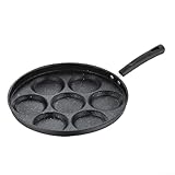 Gusseisen-Poffertjes-Pfannen mit 7 Mulden, 20,5 cm, Dutch Pancakes Maker für Gas, Elektro...