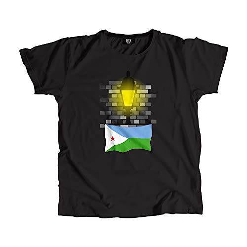 T-shirt Djibouti Street Lamp Bricks motif graphique original coupe moderne