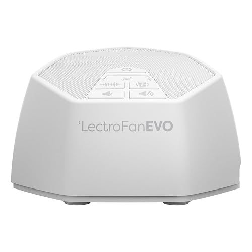 Adaptive Sound Technologies LectroFan EVO White Noise Machine – Compact Sleep Sound Machine for Bedroom, Travel, Study & More – 22 Non-Looping Fan, Ocean Noise Variations – White