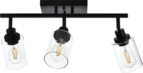 Melucee3lightbathroomvanitylightblacktracklightingfixturesceilingvanitylightingfixtureswithrotatabletrackheadforhallwayporchfoyerbathstorageclearglassshade  Urban Country Home Decor Melucee 3 light bathroom vanity light black track lighting fixtures ceiling vanity lighting fixtures with rotatable track head for hallway porch foyer bath storage clear glass shade  urban country home decor