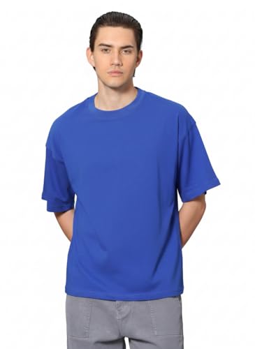 Image of Besick Oversized Plain Cotton Drop Shoulder Baggy fit Tshirt for Men