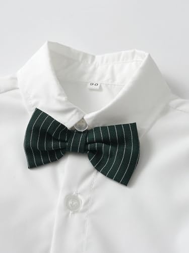Image of Boarnseorl Baby Boys Shorts Sets, Infant Shirt+Shorts+Bow Tie+Vest,Toddler Gentleman Outfits Suits