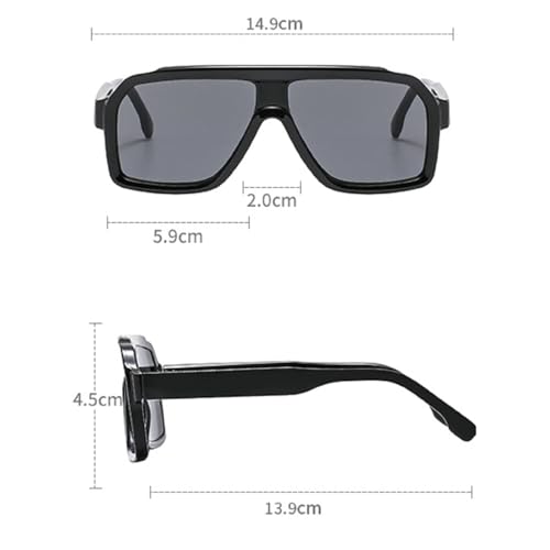 Trendy Oversized Square Sunglasses for Women Men Retro Chunky Frame Pilot Sun Glasses 90s Shades UV Protection Sunnies4