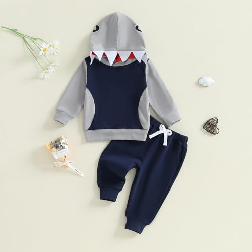 MA&BABY Toddler Boys Clothes Dinosaur Print 6 12 18 24 Months 3T 4T Outfits Long Sleeve Pullover Jogger Pant 2PC Sets4