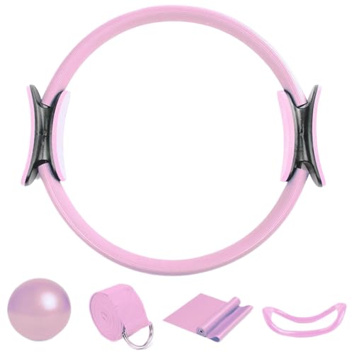 Juego Anillas Pilates, Kit De 5 Piezas Para Mujer,aro Yoga Doble Asa, Aro Y Pelota Pilates,banda Resistencia Con Cinturón Estiramiento, Colchonetas Yoga,equipo De Entrenamiento,accesorios Gimnasio En