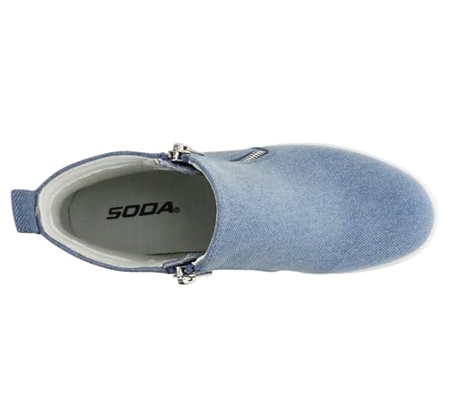 Image of Soda Taylor Hidden Wedge Sole Booties Ankle Heels Sneaker Shoes Side Zipper