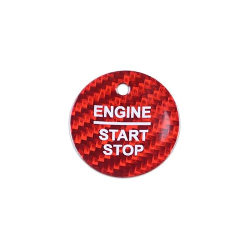 Cache-bouton de démarrage de voiture en carbone Ford Taurus 2015 à 2022 rouge