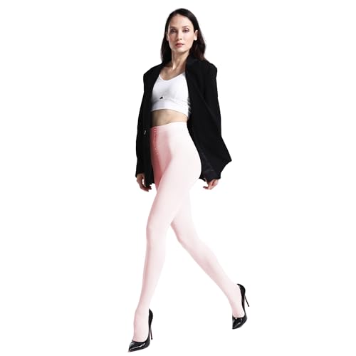 Image of MATHACINO Women's 80D Solid Color Soft Semi Opaque Pantyhose Colored Tights High Waist Womens Tights