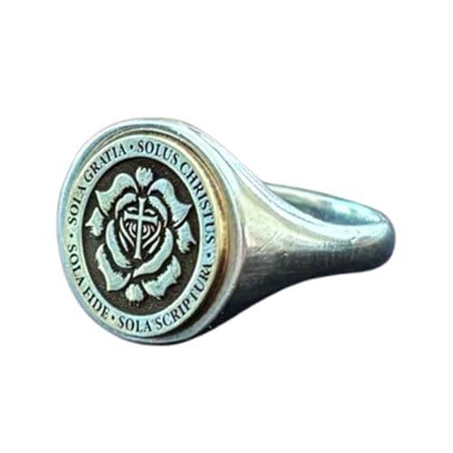 Bague Luther Rose en argent 925, le cadeau historique idéal de taille US 5-12.5