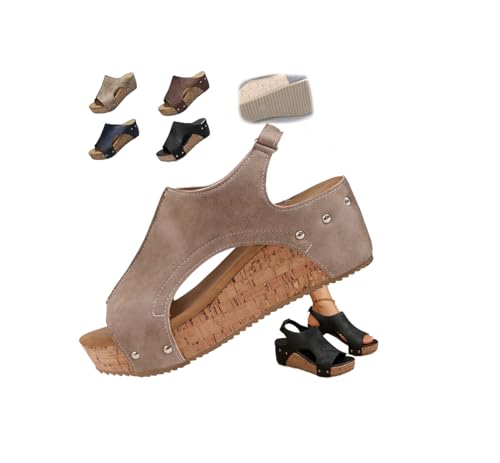 Wide Width Platform Wedge Sandals for Women, Comfortable Low Heel Open Toe Buckle Ankle Strap Sandals, Orthopedic Summer Dressy, Wedding Party Casual Shoes