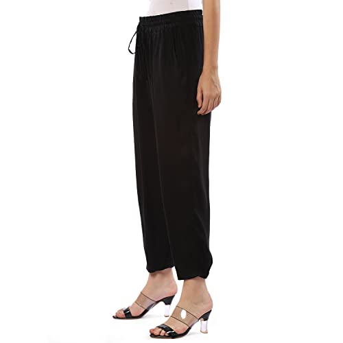Image of BIBA Women Viscose Regular Solid Pants