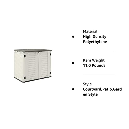 Homspark Storage Shed Weather Resistance, Multi-Purpose Outdoor Storage Cabinet For Backyards And Patios, 27 Cu.ft Capacity Horizontal Storage Shed For Bike, Lawnmower, Trash Cans, Patio Accessories #TOP7