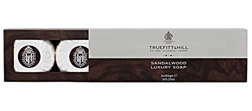 Truefitt & Hill Drzewo sandałowe Pack 3 Mydła Kąpiel 150g, Pojedynczy, Standardowy