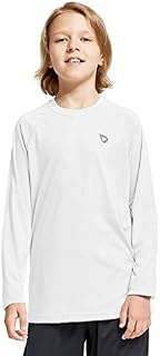 BALEAF Boys Shirt UPF 50+ Youth Shirt Basic Skins Long Sleeve White Size