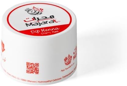 Instant Dip Henna Paste, Cherry Red, 30g, Finger Dip Application, Halal Certified, Ready to Use, Stencil Compatible,