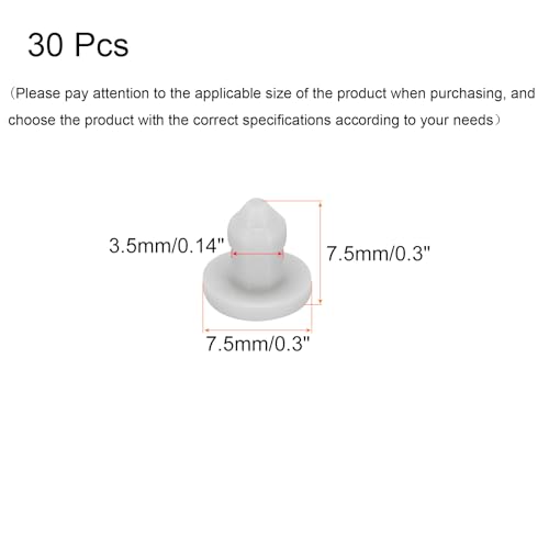 Image of MECCANIXITY Silicone Snap in Locking Hole Plugs,Rubber Panel Seal Cover Flush Type Panel Round for Kitchen Rubber Bulkheads Waterproof Sealing Plugs 3.5mm /0.14 Inch Diameter Grey,Pack of 30