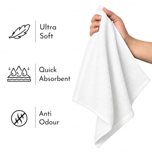 Image of HEELIUM Bamboo Face Towel | Ultra Absorbent & Odour-Free | 3X Softer Than Cotton Towels | 30 x 30 cm - 600 GSM