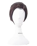 ydound Cosplay Wig Detroit Become Human Connor Cosplay Wigs Short Dark Brown Heat Resistant Synthetic Hair Wig + Wig Cap for Coser