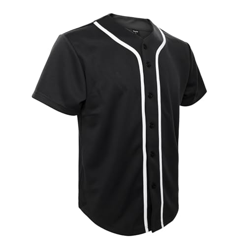 TOPTIE Camisa beisbol para hombre, uniforme deportivo de equipo con botones miniatura 7