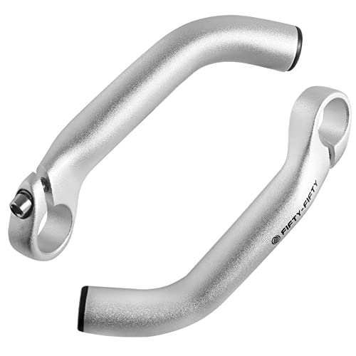 Fifty-Fifty Bike Bar Ends, Mountain Bike Handlebar Ends, Aluminium Alloy Mtb Bicycle Bar Ends (Silver) #TOP6