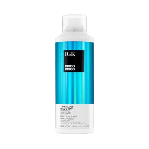 IGK Disco Disco Clear Gloss Hair Shine Spray, UV Protection, 5.3 Oz