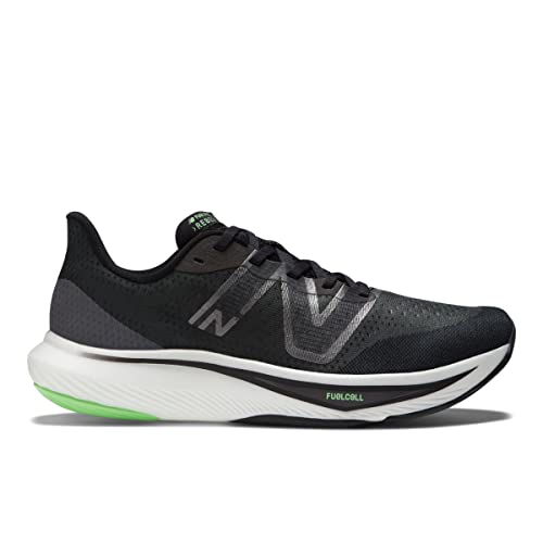 New Balance New Balance Men's FuelCell Rebel V3 Running Shoe, Black/Infinity Blue/Vibrant Spring, 8 Medium US