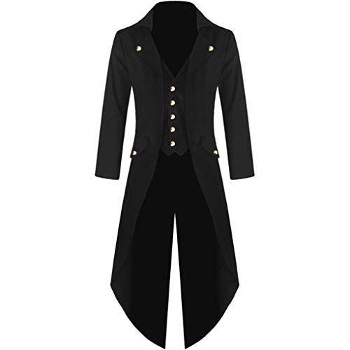 Homme Veste Costume en Queue De Pie Longue Steampunk Uniforme Cosplay Tailcoat pour Hommes Costume Party Outwear Partie Vêtements De Dessus Slim Fit Halloween
