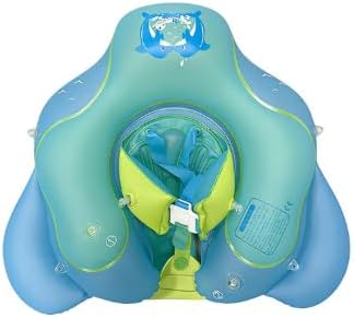 Baby Pool Float with Canopy, UPF50+ Sun Protection, Inflatable Swimming Float with Adjustable Safety Seat, 6-36 Months