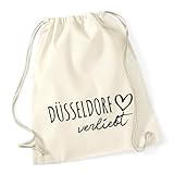 Huuraa Sport Tasche Düsseldorf verliebt Geschenk Baumwolltasche Natural 12 Liter Baumwolle Düsseldorf Accessoire