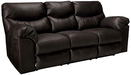 Signature Design By Ashley Boxberg Oversized Faux Leather Manual Pull Tab Reclining Sofa, Dark Brown #TOP6