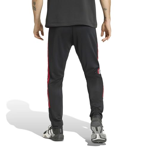 adidas Men's Workout Essentials All-Set 3-Stripes Knit Pant, Black/Team Dark Green/White/Better Scarlet, S – Ansicht 2