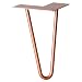 Produktbild WAGNER Möbelbein/Tischbein/Möbelfuß - Hairpin Leg - Retro Style - Stahl pulverbeschichtet Kupfer, 12 x 12 x 20 cm, Bein konisch/schräg verlaufend, integrierte Anschraubplatte - 12822401
