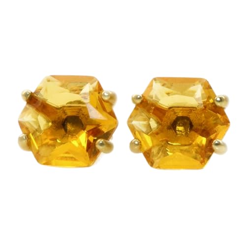 Boucles d'oreilles citrine naturelle argent 925 plaqué or femme LKSTD_0215