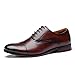 yinmengersheng Chaussures d'Oxford for Hommes Dentelle à Lacets Rond Burnished Toe Bouchon Bout en Cuir Block Talon Anti-Glissement Bas (Color : Brown, Size : 41 EU)