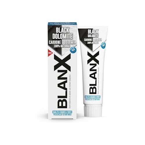 BlanX, Dentifricio Black Dolomite, Sbiancante, con Carboni Attivi, 75 ml